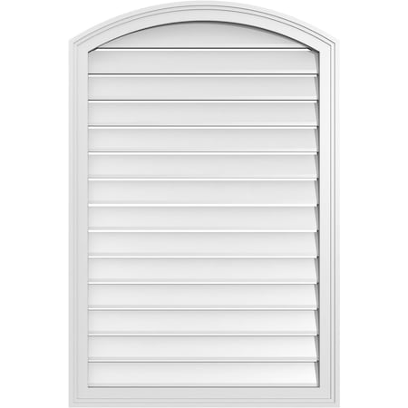Ekena Millwork Arch Top Surface Mount PVC Gable Vent: Non-Functional, w/2"W x 1-1/2"P Brickmould Frame, 28"W x 40"H GVPAR28X4002SN